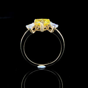 Bague en or massif 14 carats avec diamant de laboratoire taille cœur 1 carat couleur D G, bague polie professionnellement, certifiée IGI, vente en gros - Product Image 2