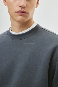 Sweat-shirt en polaire biologique Sweatshirts unisexes personnalisés Pull surdimensionné en pur coton Vêtements à col rond naturels pour hommes - Product Image 2