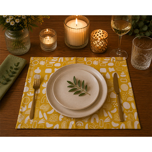 Sets de table imprimés en coton et lin de luxe |   Napperons de table lavables pour la maison et la cuisine - Product Image 6