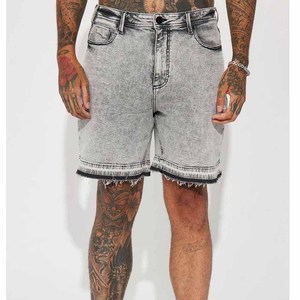 High Street Men's Summer Sporty Baggy Denim <b>Jeans</b> Breathable Eco-Friendly Quick Dry Mid <b>Waist</b> <b>Elastic</b> Shorts - Product Image 1