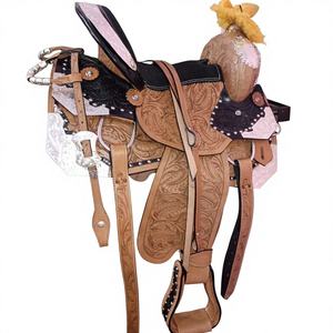 Selle de spectacle western pour cheval Trident 100% cuir, légère, modèle artisanal, fabriquée dans l'Uttar Pradesh, haute qualité, pour la course. - Product Image 1