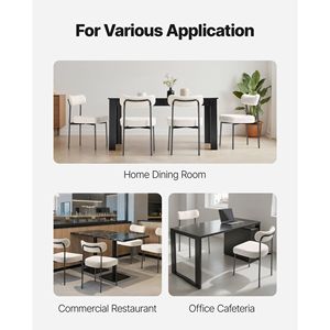 Set di 2 Sedie da Pranzo Mid-Century Modern in Bouclé, Sedie Laterali Imbottite in Sherpa Salvaspazio per Tavolo da Pranzo - Product Image 5