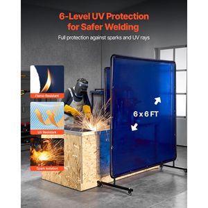 Schermo di Protezione per Saldatura in Vinile Ignifugo 6 X 6 FT, Scudo Girevole Bloccabile per Sicurezza - Product Image 2