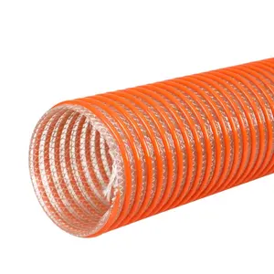 Heavy-Duty Clear/Orange Braid Flexible PVC Suction And Discharge Hose Assembly Part Cam Groove