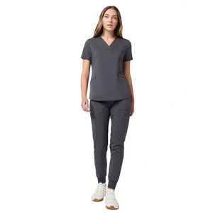 Hospital Uniforms <b>Doctor</b> Nurse Scrubs Dark Gray Color Anti-Bacterial Nursing Scrubs Uniforms With Custom Design And Size - Product Image 1