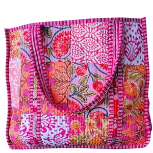 Bolso Tote de Algodón Estilo Bohemio con Bordado Floral, Diseño Abierto, para Compras, Estilo para Todas las Temporadas - Product Image 4