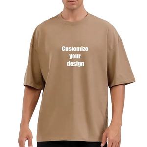 T-shirts à manches courtes surdimensionnés pour hommes en coton biologique 100% de haute qualité, tissu French Terry, 180 g/m², impression sérigraphique - Product Image 5