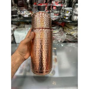 Traditional Indian Copper Water Bottle Authentic Handcrafted Drinking Vessel Inspired by Ancient Wellness Practices - Product Image 3