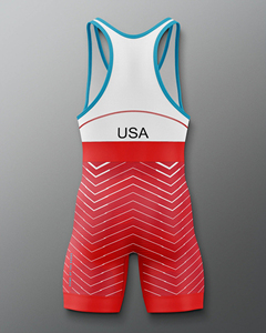 Trajes de Lucha Libre Personalizados Baratos con Estampado Sublimado, Spandex/Algodón 220g, Alta Calidad, Marca Privada, Singlet de Lucha Libre para Adultos - Product Image 4