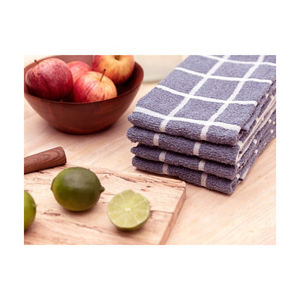Paños de Cocina de Algodón 100% Bordados, Tejido Waffle, 50x70cm, Diseño a Cuadros, Color Gris Golf, Ecológicos, Hechos en India, 120GSM, OEM, Paquete de Regalo, Venta al Por Mayor - Product Image 1