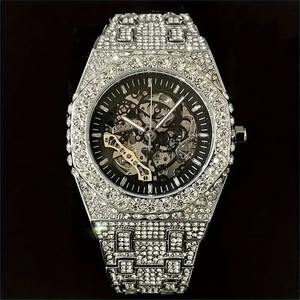 Luxury <b>Men's</b> VVS Moissanite Diamond <b>Watch</b> Fully Iced Out Skeletal Quartz Movement Fashion Business Style Jewelry - Product Image 5