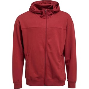 Sudadera con Capucha Roja para Hombre, Cierre de Cremallera, Corte Regular, Color Sólido, Informal, Tejida, Manga Larga, Invierno, Ecológica, Impermeable - Product Image 1
