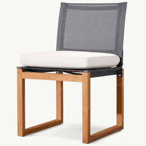 Chaise individuelle en promotion, style moderne et épuré, en teck avec pieds robustes et assise en mousse souple - Product Image 1