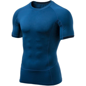Camisetas de compresión personalizadas profesionales para hombre, ajuste atlético, OEM, poliéster, tela transpirable de secado rápido para gimnasio, entrenamiento y correr - Product Image 1