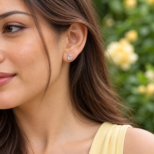 Pendientes de Diamantes Cultivados en Laboratorio con Corte Ovalado de 2 Quilates, Oro Sólido de 14K, VVS, Halo Oculto, Joyería Fina de Lujo, Regalo para Mujer - Product Image 4