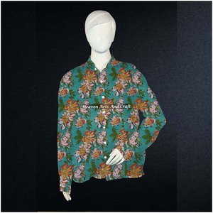 Cotton Block Print Kurti <b>Women</b> <b>Shirt</b> Summer Wear <b>Shirt</b> Full Sleeve Tunic Indian Handmade Printed <b>Shirt</b> - Product Image 6