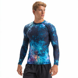 Camisetas de compresión de secado rápido con sublimación para entrenamiento, camiseta de fitness con sublimación, camiseta de manga larga personalizada para hombre - Product Image 4