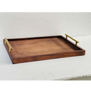 Plateau en bois avec poignées, émail coloré, design tendance naturel, hôtel, restaurant, supermarché, mariage, vente en gros, exportation - Product Image 5