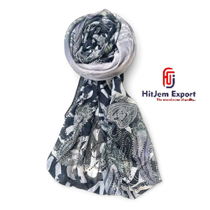 Luxury Printed Long <b>Scarf</b> Fashion Head <b>Scarf</b> Soft Fabric Private Label Low MOQ OEM ODM Export Textile Manufacturer - Product Image 1