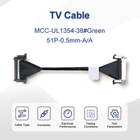 Câble d'affichage TV EDP 51 broches, pas de 0,5 mm |   Fil coaxial en PVC vert 38AWG |   Câble de raccordement FFC/FPC haute vitesse 5.4G