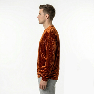 T-shirts en velours à manches longues pour hommes, décontractés, légers, en velours, col rond, t-shirt en velours pour hommes - Product Image 3