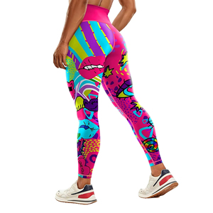 Leggings Deportivos Personalizados al por Mayor para Mujer, Estampado Colorido, Cintura Alta, Ecológicos, de Spandex/Poliéster, Sublimados, para Fitness, Yoga y Estiramiento - Product Image 1