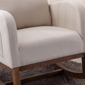 Poltrona a dondolo confortevole in stile relax per soggiorno con gambe in metallo, arredamento per interni, ideale per centri commerciali - Product Image 5