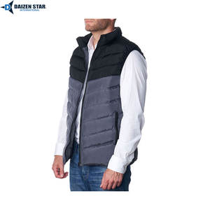 DAIZEN STAR INTERNATIONAL Gilet matelassé pour homme, style streetwear d'hiver, extérieur en laine, rembourrage en polyester, coupe-vent, anti-UV, fermeture éclair - Product Image 5