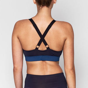 Women's Beige Racerback Sports <b>Bra</b> Medium Support Seamless Ribbed Yoga Fitness Top Breathable Quick Dry Four-Way <b>Stretch</b> - Product Image 6