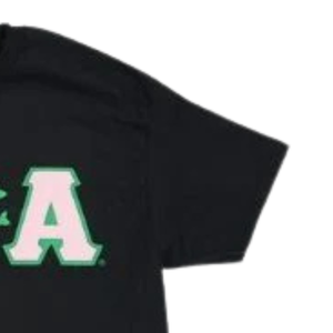เสื้อยืดคอกลมสีดำลายใบไอวี่สีเขียวและชมพู แบรนด์ AKA Ivy Tee เสื้อผ้าลำลองสำหรับผู้หญิง สวมใส่ได้ทุกวัน - Product Image 3