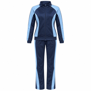 Conjunto Deportivo de 2 Piezas para Mujer, Chaqueta con Cierre y Pantalones Anchos, Color Sólido, Estilo Casual - Product Image 6