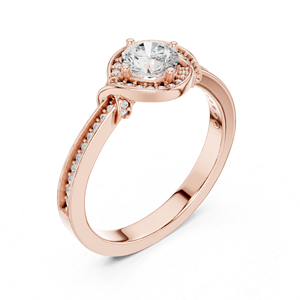 แหวนหมั้นเพชรทรงกลมทองคำขาว 14K เพชรเพาะเลี้ยงสำหรับผู้หญิง เพชรเพาะเลี้ยงใหม่ - Product Image 6