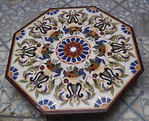 Producto hecho a mano diseño con incrustaciones de mármol blanco con hermosa mesa de diseño floral para decoración de mesa de comedor de hogar y Hotel - Product Image 3