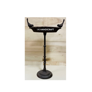 Nouveauté : Bain d'oiseaux unique en métal massif, ornement extérieur autoportant, finition poudrée résistante à la pluie, directement de l'usine indienne - Product Image 3