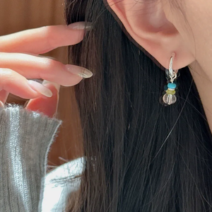 Boucles d'oreilles en argent sterling S925, style coréen, design de niche, perles de cristal blanc, style INS, mode basique - Product Image 4