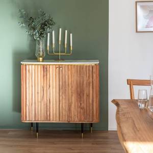 Aparador Vandana Stellar Grand en madera de acacia y mármol blanco, Judith - Product Image 2