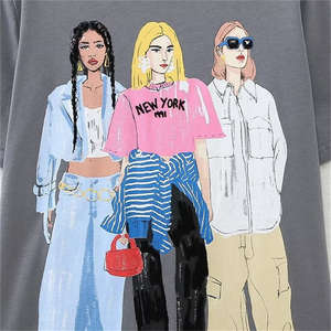 T-shirts d'été pour femmes de haute qualité, tricotés numériquement, à manches courtes, col rond, en coton et polyester, coupe ajustée, respirants, vente en gros - Product Image 6