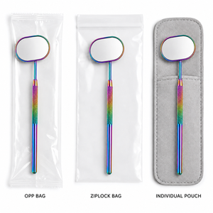 <b>Handheld</b> Personalized Oval Desktop Style Makeup <b>Mirror</b> Stainless Steel Frame Rainbow Finish Single Side - Product Image 6