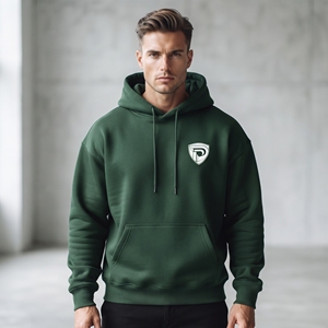 Sudadera con Capucha Dumela Verde Oscuro para Hombre, Corte Regular, 100% Algodón, Forro Polar, Bolsillo Delantero, Ropa Casual de Otoño, Logotipo Estampado - Product Image 3