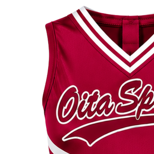 Maroon Cheer <b>Shirt</b> Sleeveless Sports Team Uniform Top Performance Training Cheerleading Athletic Wear Competition Clothing - Product Image 4