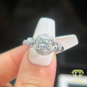Anillo de diamante redondo brillante VVS sofisticado, cultivado en laboratorio, plata de ley 925, joyería fina de lujo para mujer - Product Image 5