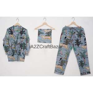 Ensemble de pyjama pour femme en coton 100% respirant, doux et romantique, imprimé floral, avec haut et bas à manches longues et taille élastique - Product Image 5