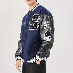 Vestes universitaires d'automne, logo personnalisé, manches longues, vestes universitaires vierges, veste de baseball décontractée pour hommes - Product Image 5