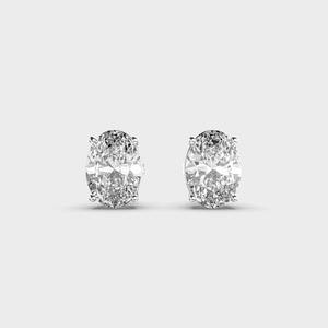 Luxury Oval Cut Diamond <b>Stud</b> Earrings 925 <b>Silver</b> Classic Solitaire Diamond Earrings For Women Wedding Jewelry - Product Image 1