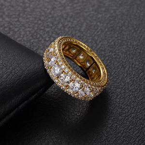 18k Lab Grown Diamond IGI Certified Customizable Multi Row Iced Hip Hop Bling Luxury Eternity Band <b>Ring</b> for <b>Men</b> - Product Image 3