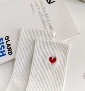 Knitted Sweet Heart Pattern Women Ladies Fashion Crew <b>Socks</b> <b>Soft</b> Cotton Breathable Casual Daily Wear - Product Image 3