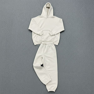 สินค้ามาใหม่ ฤดูหนาว 2026 ชุดวอร์มผู้ชายผ้าฝ้าย 100% สไตล์สตรีทแวร์ สีพื้น พิมพ์โลโก้แบบ DTF ตามสั่ง ชุด 2 ชิ้น แบบมีฮู้ด ทรงปกติ - Product Image 5