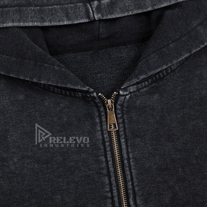 Sudadera con capucha vintage para hombre con cremallera, de felpa francesa gruesa y cómoda, estilo oversize, personalizable, estilo streetwear. - Product Image 5