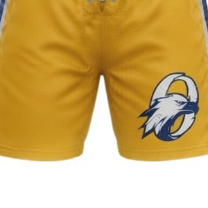 <b>Men</b> <b>Yellow</b> Sublimated Ice Hockey Printed <b>Shorts</b> Polyester Drawstring Side Stripe Sports <b>Shorts</b> Athletic Training Team Wear - Product Image 6