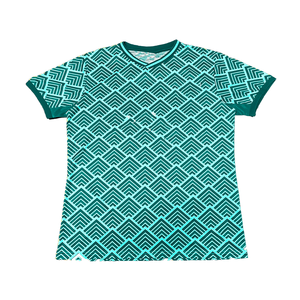 T-shirt à manches courtes pour homme, col rond, coupe classique, imprimé à motifs géométriques, bordure contrastée, style décontracté, tissu tissé 100% polyester - Product Image 2